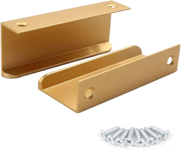 KGUDYS Golden Invisible Pull Handles,Aluminium Finger Edge Pull Handle,Concealed Cabinet Handle,Square Drawer Handle,Handle