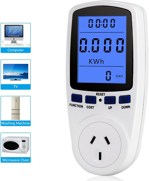 US Plug Multi Functional Power Meter, Backlight Monitor for Voltage Electricity Measurement, Home Tools Kits