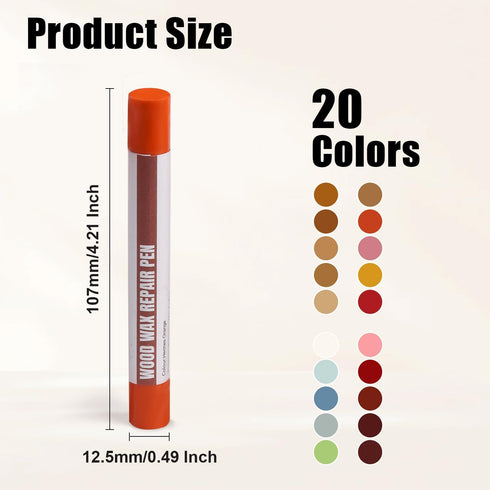 Winfox 20 Wood Filler Sticks, Colors Wood Repair Wax Crayons with Scraper, Wood Touch Up Markers for Repairing