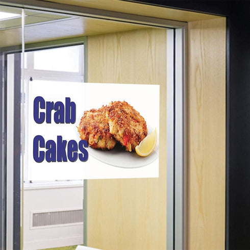 Fastasticdeals 36x24Inches Decal Stickers Multiple Sizes Crab Cakes Restaurant Cafe Bar B Industrial Vinyl Safety Sign