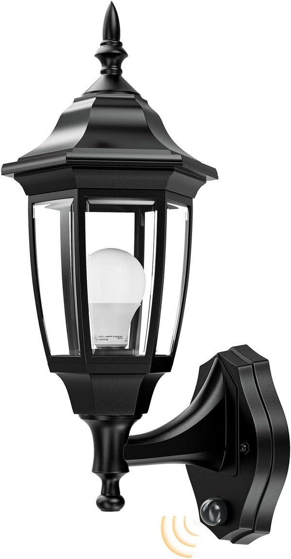 EMART Dusk to Dawn Plastic Outdoor Wall Light Fixtures with Bulbs, Waterproof