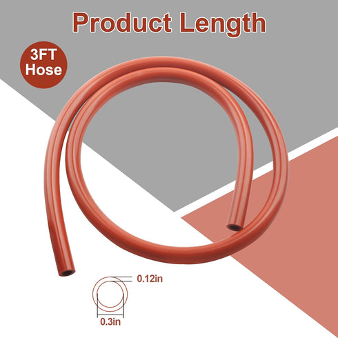 8mm 12mm -3 Silicone Tubing ID X OD High Temp Food Grade, Silicone Hose for Home Brewing Winemaking, High Temp Tubing