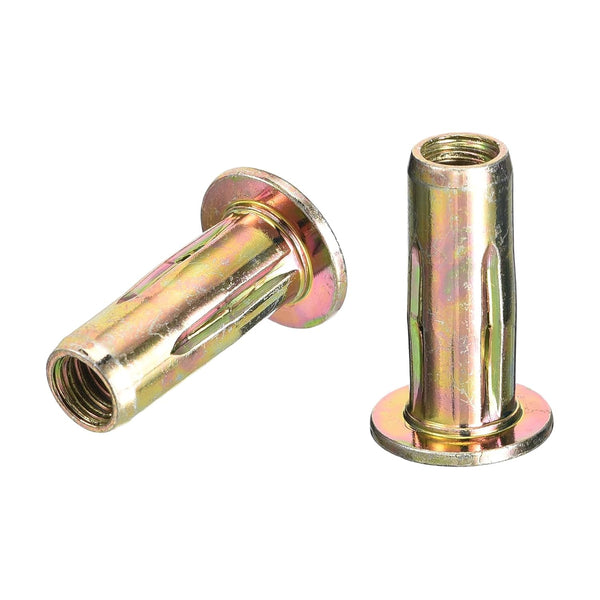 uxcell 1/4-20 Multi-Grip Rivet Nuts, 100pcs Pre-Bulbed Shank Flat Head Threaded Insert Nut