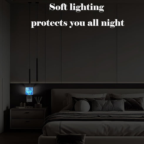 FSHVQKD Gift,0.5w Stars Shining and Blue Butterflies Night Light,Plug-in Night Lights with Dusk-to-Dawn Sensor