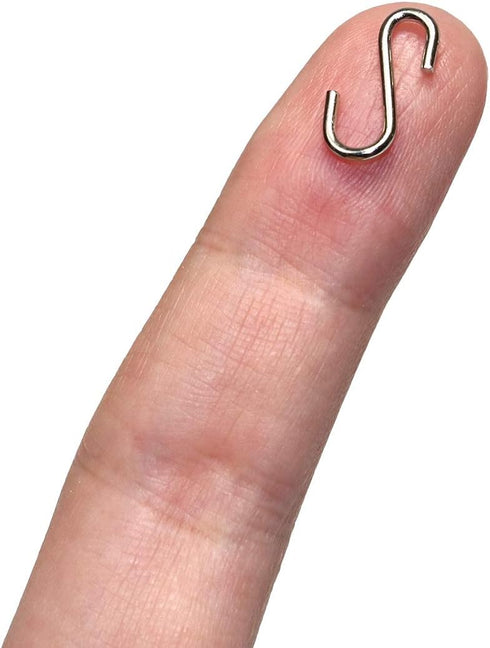 Millennial Essentials Mini S Hooks Connectors, 200pcs S Shaped Wire Hook Hangers for DIY Crafts, Jewelry, Key Chain.
