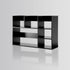 MASAKA B&W Large Desktop Organizer Storage Shelf for Office Supplies, DIY Wood Bookshelf, Black