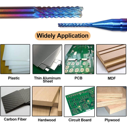 20pcs 1/8" Set, Dia.1/32"-1/8" Inch ASNOMY End Mills CNC Spiral Router Bits, Shank CNC Cutter Milling Carving Bit Nano