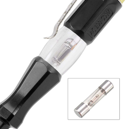 uxcell Voltage Tester AC 100-500V with 3mm Slotted Screwdriver and Clip for Circuit Testing, Pack of 3