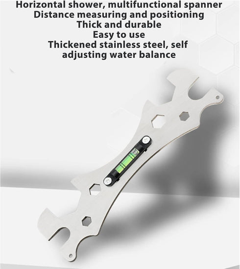 Jiawu Faucet Wrench, Multifunctional Spanner for Faucets Hose Connections, Tap Nut Wrench with Level