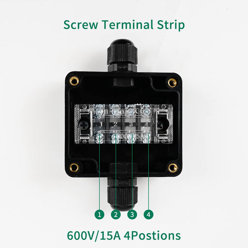 ABS IP67 Waterproof Dustproof Electrical Junction Box, with 15A 600V Barrier Terminal Cable Connector