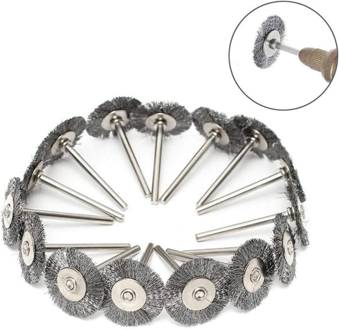 Mesee 45Pcs Steel Wire Brushes Wheels Set with 1/8" Shank for Rotary Tool Buffing Cleaning
