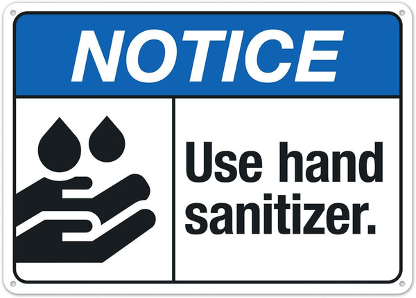 Generic Use Hand Sanitizer Sign, ANSI Notice Metal Sign - 8x12 Inch Informational