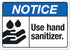 Generic Use Hand Sanitizer Sign, ANSI Notice Metal Sign - 8x12 Inch Informational