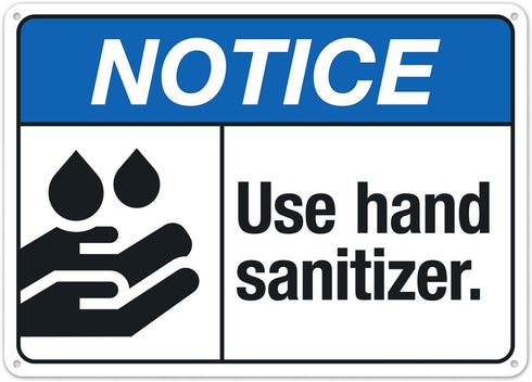 Generic Use Hand Sanitizer Sign, ANSI Notice Metal Sign - 12x16 Inch Informational