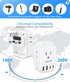 LENCENT US to UK Ireland Travel Plug Adapter, Type G Grounded Converter with 4 USB Chargers for USA to Dubai
