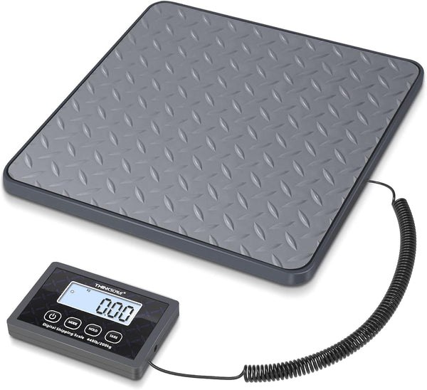 THINKSCALE Shipping Scale, 440 lbs/1 oz Digital Postal Scale with Hold/Tare/LCD Display, Battery & AC Adapter Included