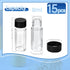 15 PCS 2 Dram Glass Vials, 17x60mm 8ml Borosilicate Glass Empty Vials with Caps, Leak-Proof