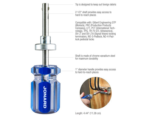 Jonard TT-4 Terminator Tool, 4-1/2" Length with 2-1/2" Shaft