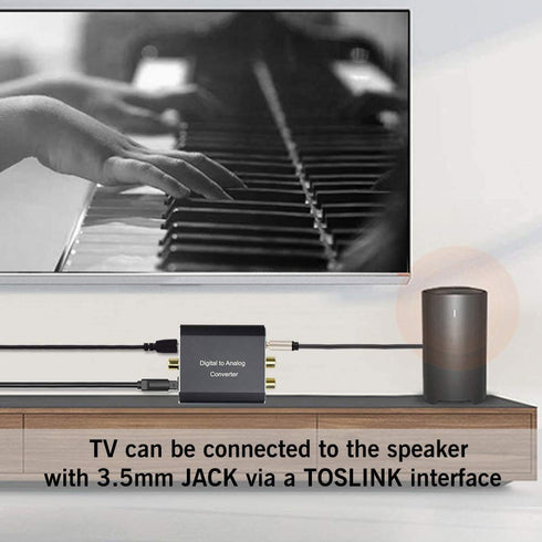 192 3.5mm Digital to Analog Audio Converter, Hdiwousp kHz DAC Digital Coaxial and Optical Toslink to Analog Jack