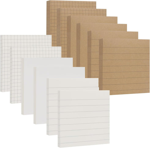 Sticky Notes 12 Packs: 3 x 3 Inches Adhesive Self-Stick Notes, Multiple Designs, 80 Sheets/Pad for Reminders