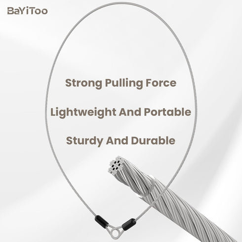 BaYiToo 9.84FT 3mm Stainless Steel Security Cable, Safety Cable Luggage Lock, Security Wire Rope with Double Loop