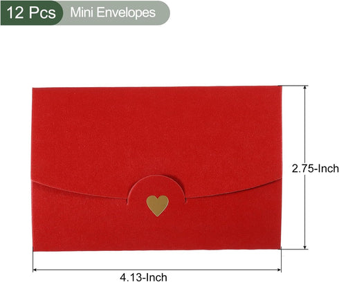 YOKIVE 12pcs Gift Card Envelopes, 10x7cm Mini Envelopes Small Envelopes Credit Card Size Bulk for Thank You Cards Graduation Greeting Wedding Birthday, Red by YOKIVE