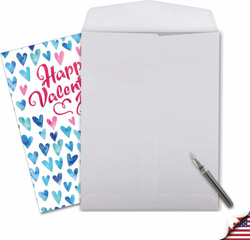 NobleWorks Jumbo Valentine's Day Love Greeting Card, 8.5 x 11 Inch with Envelope, Large Blue Hearts J3503VDG