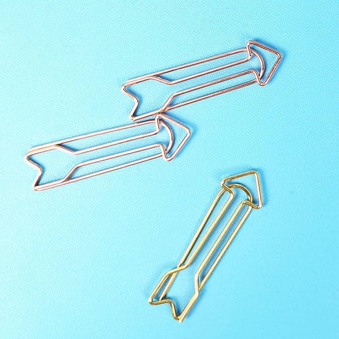 LUOZZY 40pcs Metal Arrow Shaped Paper Clips, Colorful Clips for Home, Office, School - Rose Gold + Gold
