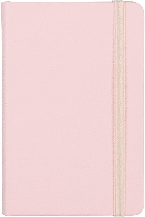 Classic Leather Notebook Journal, Hardcover, Quartz Pink, 240 Ruled Pages, Pocket Size (3.8" x 5.7"), Inspire Collection