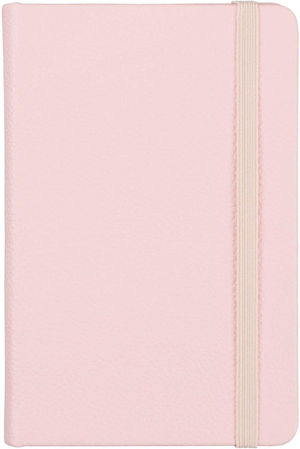 Classic Leather Notebook Journal, Hardcover, Quartz Pink, 240 Ruled Pages, Pocket Size (3.8" x 5.7"), Inspire Collection