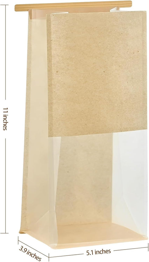 50 11 5.1 3.9 Inches Packaging Ohuimrt PCS Bread Bags for Homemade Breads, x x Bakery Bags with Tin Tie Tab Lock