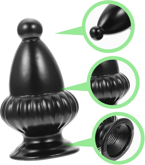 Veemoon 2pcs Unique Lampshade Knob Decorative Finial Accessory for Table and Floor Lamps Elegant Black Aluminum Design