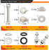 2 Pack Universal White Plastic Toilet Seat Screws Replacement, Toilet Seat Hinges Bolts and Nuts For Top Mount Toilet lid Fastener Parts Kit
