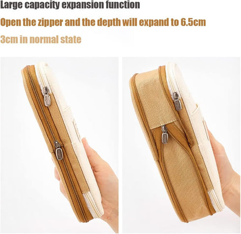 Big Capacity Pencil Pen Case, Large Storage Bag Pouch Holder Box Organizer for Office and Travel (Navy Blue)