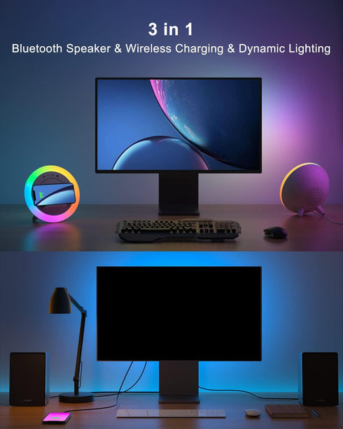 Swarmir Bluetooth Speaker with Lights, Wireless Charging Speaker, Best Birthday Gift Ideas Teenage,Applicable