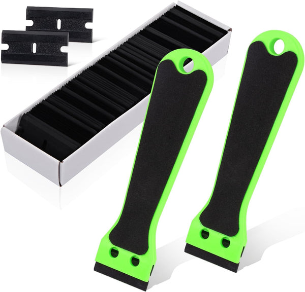 EHDIS 2pcs Plastic Razor Scraper 6-inch Long Handle Adhesive Remover Tool with