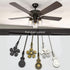 4PCS 12 Inch Bulb Ceiling Fan Pull Chain Kit - Extender With and Fan Pattern Pendant, Brass Connector (Brass)