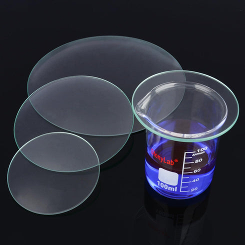 stonylab Watch Glasses, 10pk 50 mm Oblate Beaker Cover Set, Borosilicate Glass for Laboratory