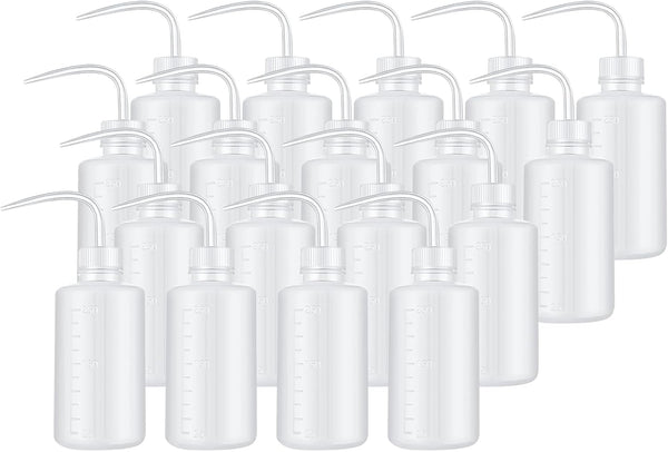 PATIKIL 18 Pcs 8oz Lab Squeeze Bottle, 250ml Plastic Safety Wash Bottles for Cleaning, Plant Irrigation, Tattoo Supplies
