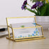 Hipiwe Vintage Gold Metal Business Card Holder Stand, Office Desktop Countertop Name Card Display Organizer