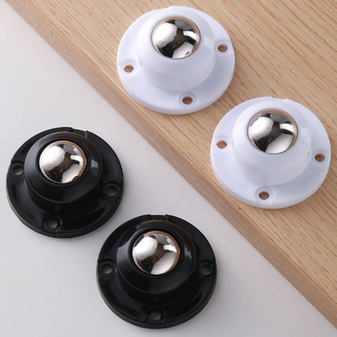 Self Adhesive Caster Wheels for Furniture, 0.8 Inch Low Profile Swivel Wheels, 360 Degree Rotating, Black, 8 Pack