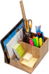 MobileVision Bamboo Multi-Function Desktop Organizer - Store Notepads, Folders, Paperclips, Business Cards & More