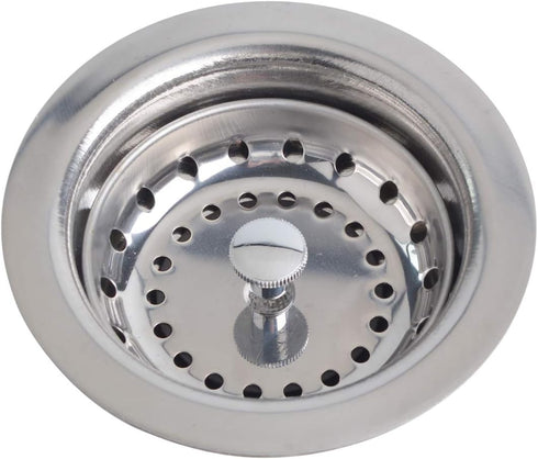 Hydro Master Kitchen Sink Basket Strainer Standard Drains(3-1/2 Inch), Stainless Steel with Rubber Stopper for Kitchen Sinks by HYDRO MASTER