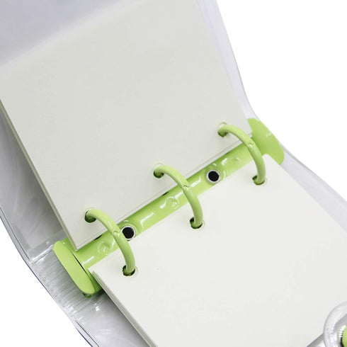 Mini Transparent 3-Ring Binder Covers - Clear Soft PVC Notebook Round Ring Binder Cover with Snap Button