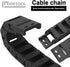 R28/38 Black Plastic Cable Wire Carrier Drag Chain, 15mm x 30mm (Inner H x Inner W), 1M Length for CNC with End