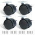 2 Inch Furniture Caster Wheels, 4 Pcs Swivel Plastic Rollers with Locks for Cabinet Drawer Table Desk