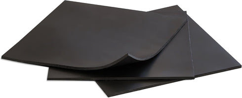 Rubber Sheets, Black, Pack of 3, 6x6-Inch by 1/8 Duro A60 for Plumbing, Gaskets, DIY Material