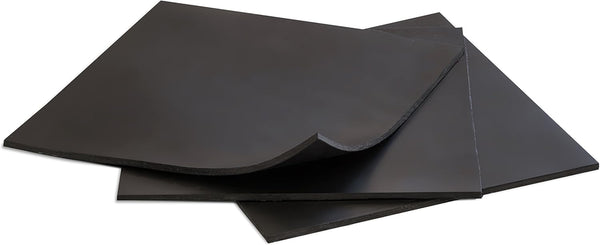 Rubber Sheets, Black, Pack of 3, 6x6-Inch by 1/8 Duro A60 for Plumbing, Gaskets, DIY Material