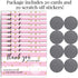 Pink Stripes Scratch & Win Customer Appreciation Package Inserts, 20 Single Sided Insert Cards with Scratch Off