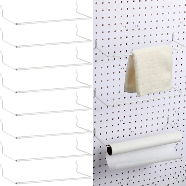 8 Pcs Paper Towel Holder for Pegboard, Extendable Organizer Accessories for Craft Room, Laundry Room, Kitchen, Bathroom
